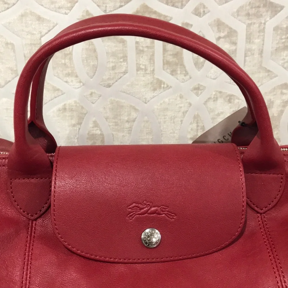 🎁 LONGCHAMP Le Pliage Cuir Leather Handbag - Picture 11 of 16